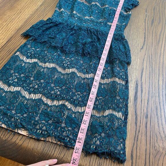 Maeve Anthropologie Elsa Lace Teal Floral Peplum Dress Women Sz X-small Cocktail - Picture 10 of 13